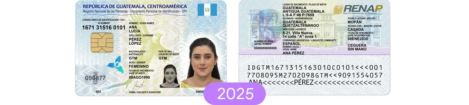 guatemala id card, version 2025